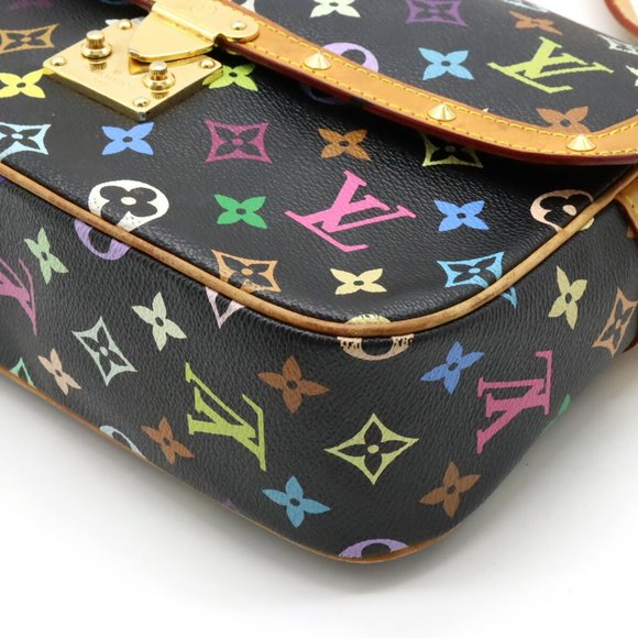 LOUIS VUITTON Monogram Multicolor Sologne Shoulder Bag Noir Black M92639 - Picture 3 of 8